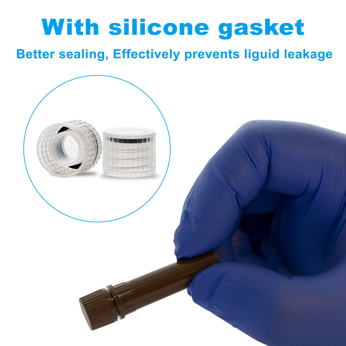 Biologix® Cryovials with Caps, 0.5/2.0ML Cryogenic Vials, Sterile, External, Brown, 50/Bag, 500/Pack, 2000/Case