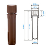 Biologix® Cryovials with Caps, 0.5/2.0ML Cryogenic Vials, Sterile, External, Brown, 50/Bag, 500/Pack, 2000/Case