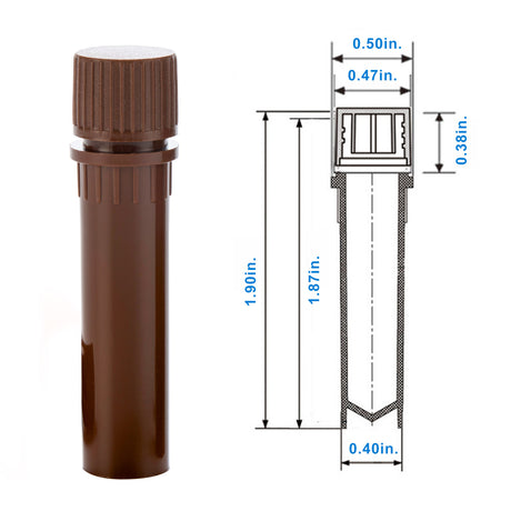 Biologix® Cryovials with Caps, 0.5/2.0ML Cryogenic Vials, Sterile, External, Brown, 50/Bag, 500/Pack, 2000/Case