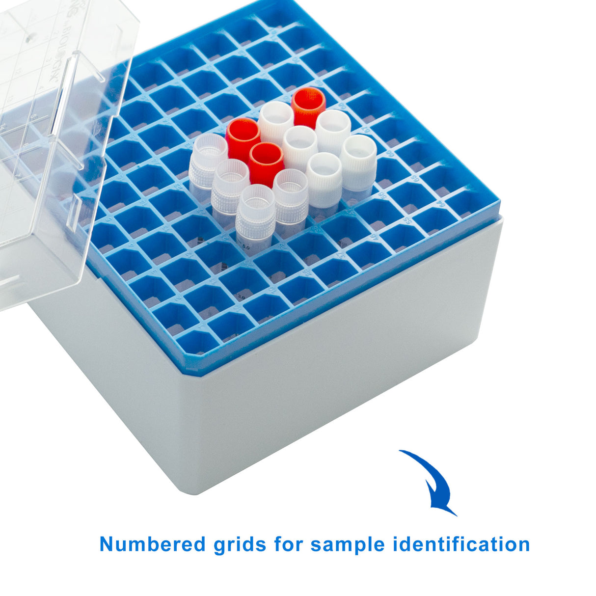 CryoKING® PC Cryogenic Boxes-Assorted color (3.75in. 81-Well) 5/Pack, 20/Case