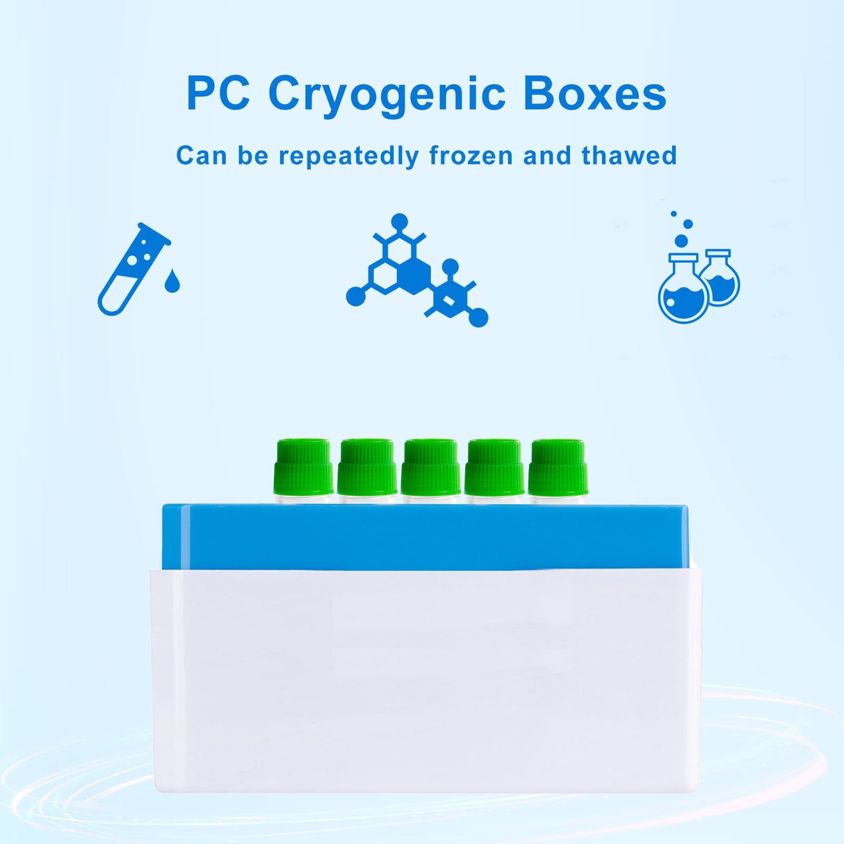 CryoKING® PC Cryogenic Boxes-Assorted color (3.75in. 81-Well) 5/Pack, 20/Case