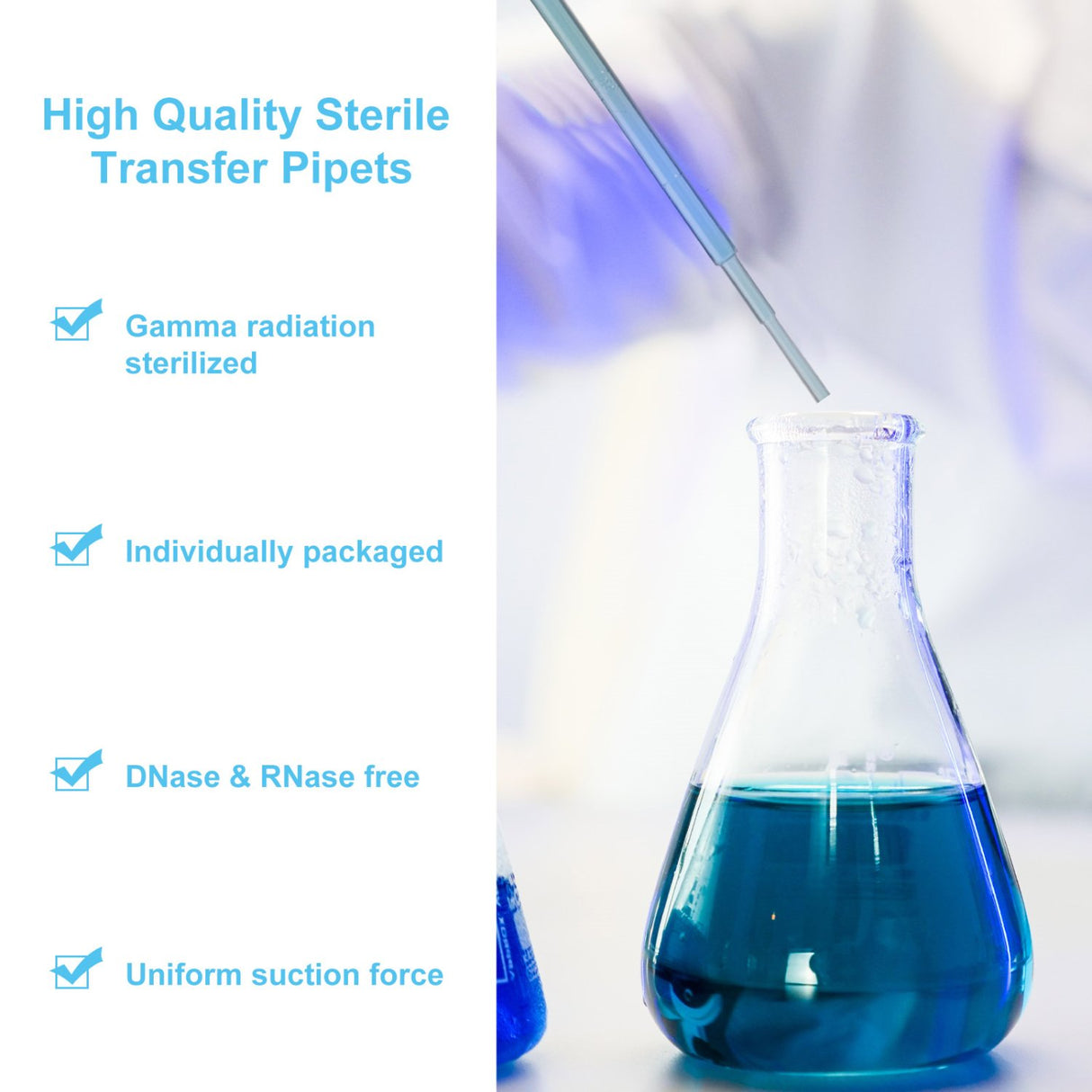 Biologix® 1ml/3ml Transfer Pipettes, Individually Wrapped, 500/Pack, 2000/Case