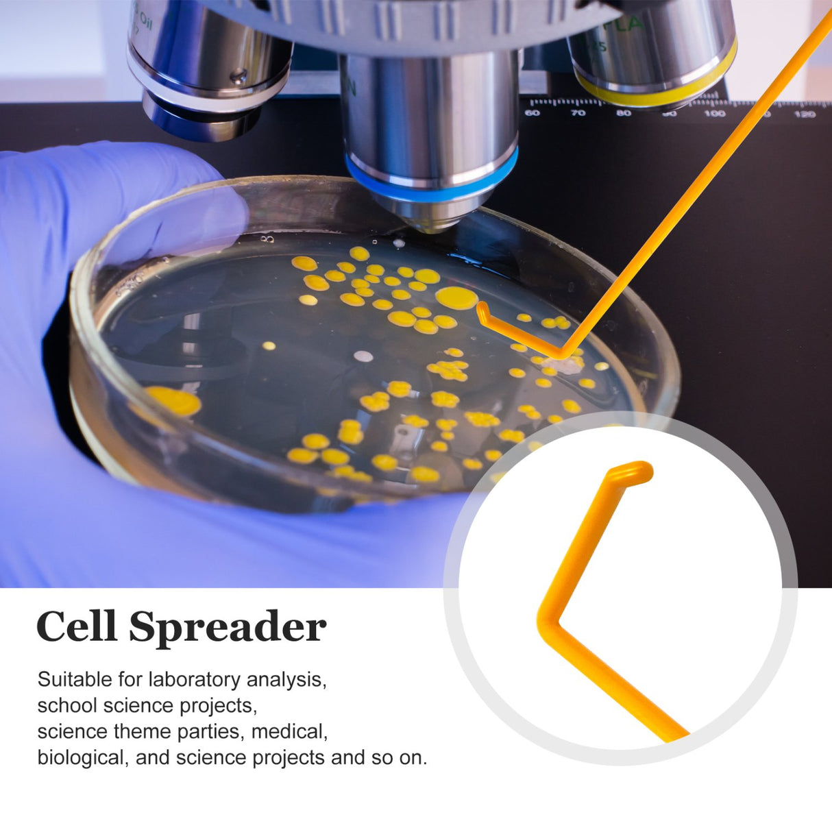 Biologix® Cell Spreaders, L-Shaped, Orange, Sterile, individually wrapped, Case of 500