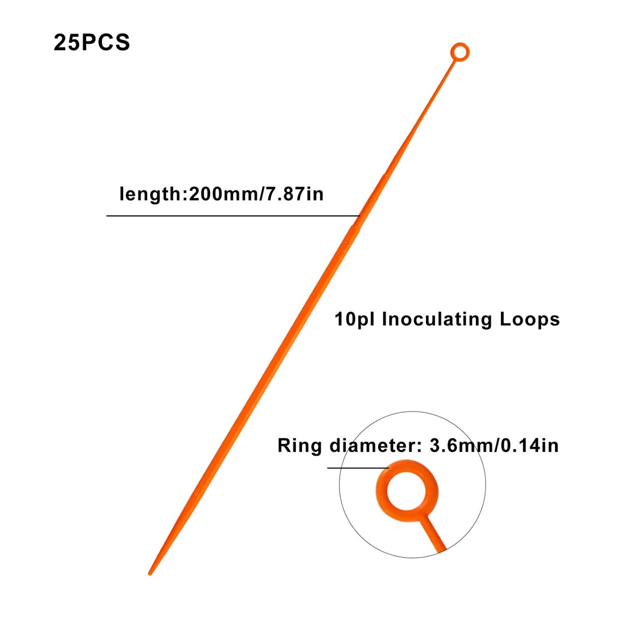 Biologix® Inoculating Loops, 1μl/10μl, 25/Bag, 1000/Case