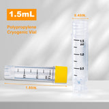 CryoKING® 1.5ml Cryogenic Vials, External Thread, Sterile, Self-Standing, Side Barcode, 25/Bag, 500/Pack, 1000/Case