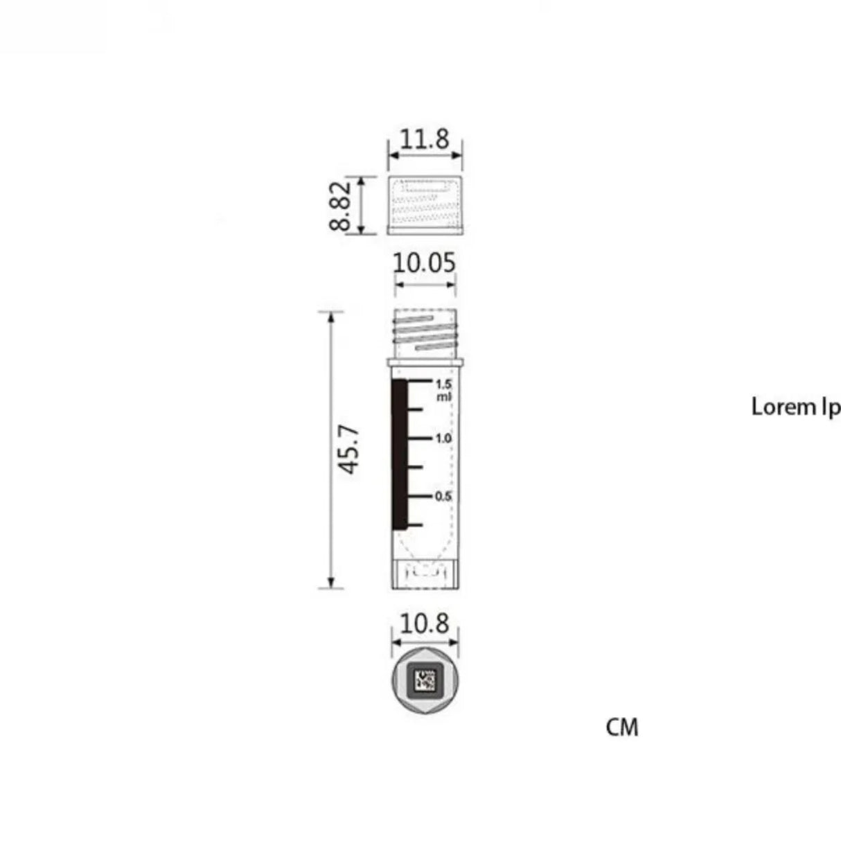 CryoKING® 1.5ml Cryogenic Vials, External Thread, Sterile, Self-Standing, Side Barcode, 25/Bag, 500/Pack, 1000/Case