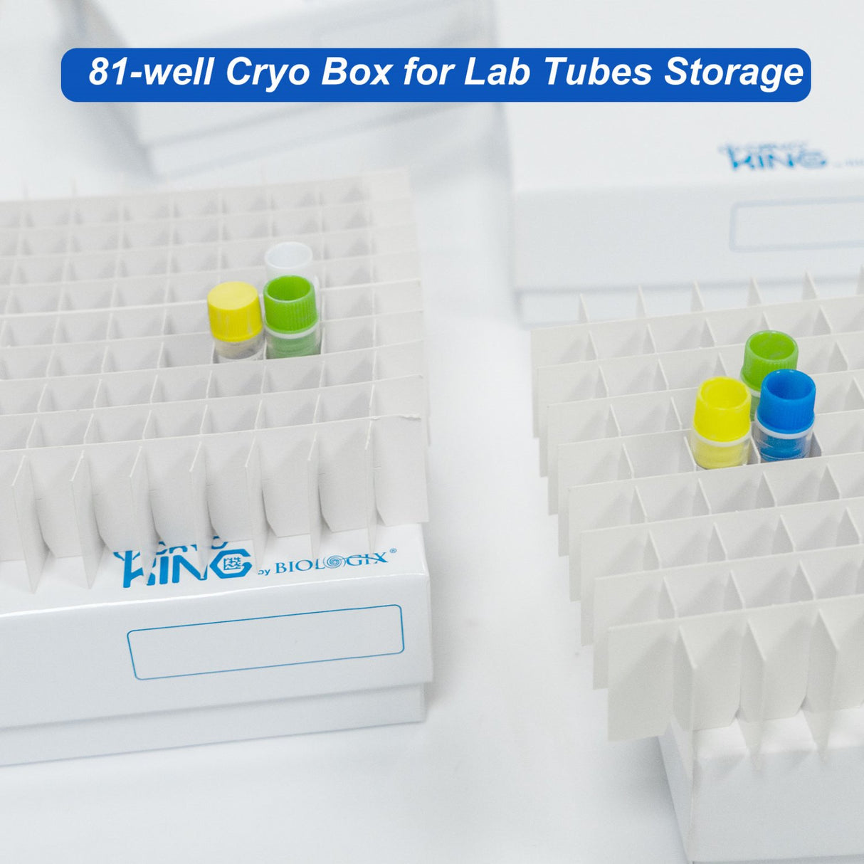 CryoKING® Cardboard Freezer Boxes-2in ( Premium White) 5/Bag, 100/Case