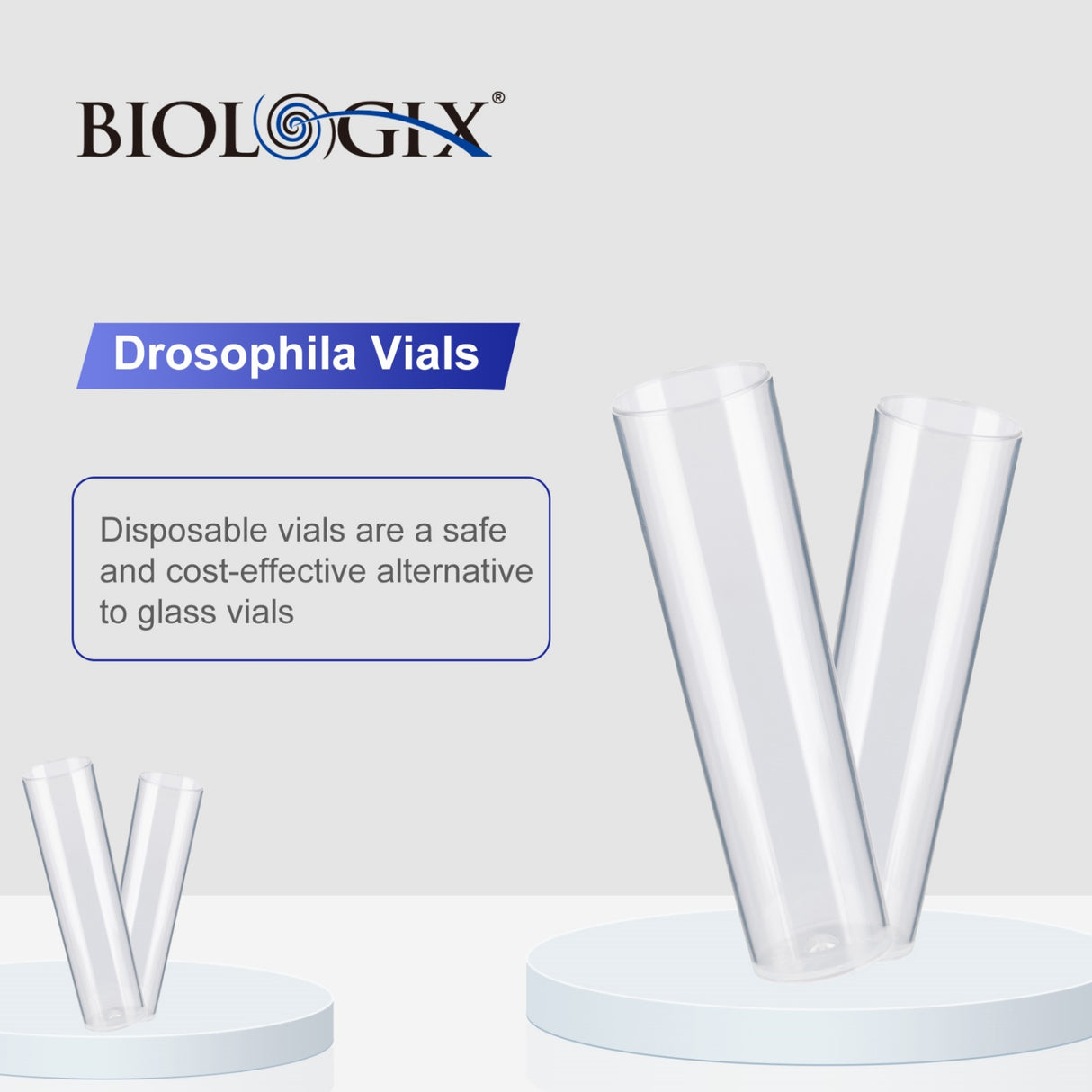 Drosophila Vials, PP, Bulk/Tray Packaging, 500 Pcs/Case