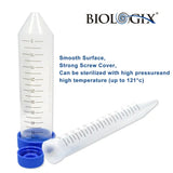 Biologix® 50ml Conical Bottom Centrifuge Tubes With Screw Caps, Sterile, 500/Case