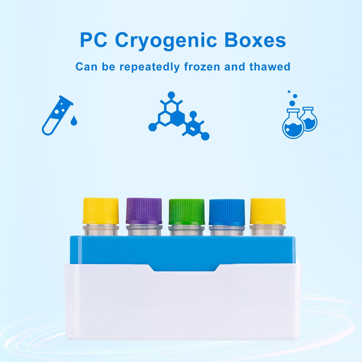 CryoKING® PC Cryogenic Boxes-2in. 25-Well, 5/Pack, 30/Case
