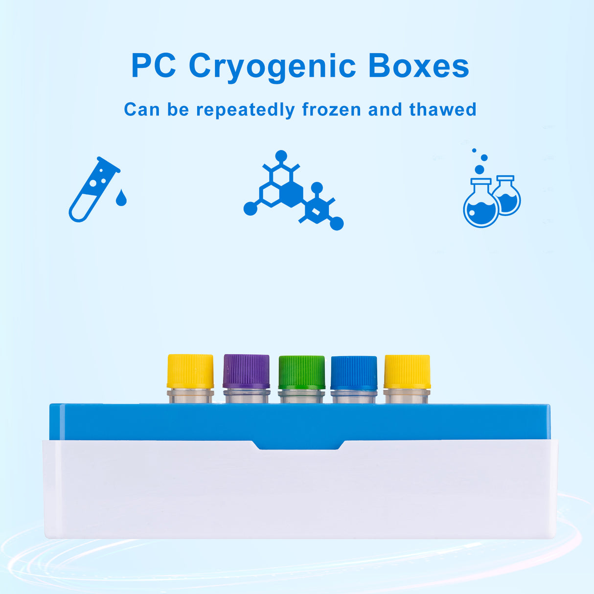 CryoKING® PC Cryogenic Boxes-Assorted (2in. 81-Well) 5/Pack, 20/Case