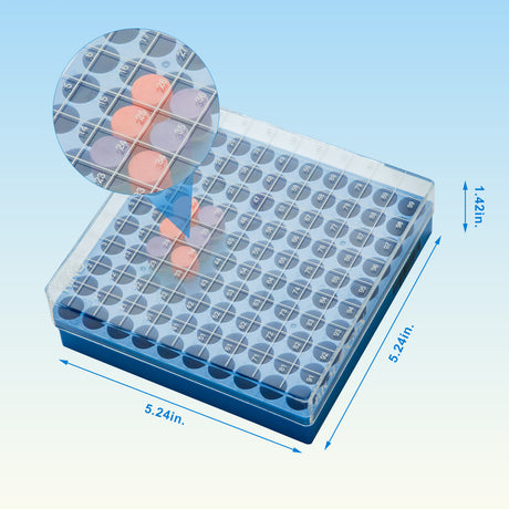 CryoKING® PC Cryogenic Boxes-Blue (1in. 100-Well) 6/Pack, 12/Case