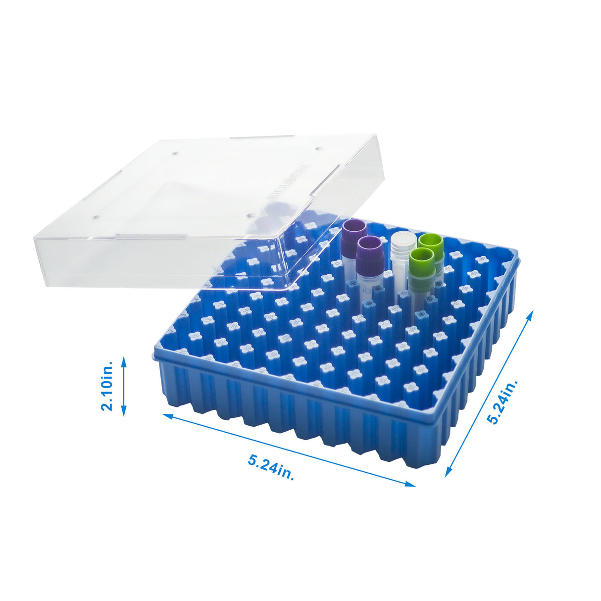 CryoKING® PC Cryogenic Boxes-Assorted color (2in. 100-Well) , 5 /Pack, 20/Case