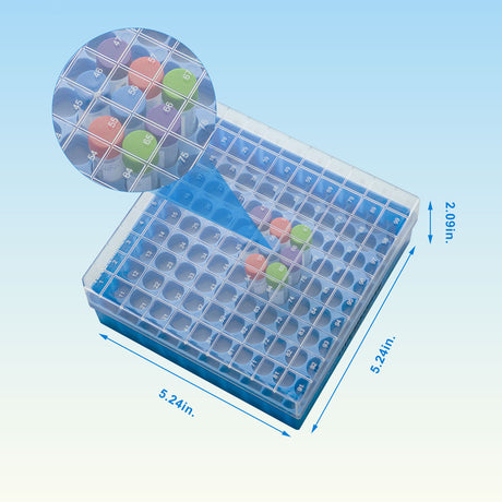 CryoKING® PC Cryogenic Boxes-Blue (2in. 100-Well) 6/Pack, 12/Case