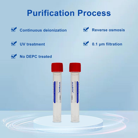 Ultra Pure Water, Molecular Biology Grade, DNase, RNAse, Protease, Endotoxins (Pyrogen) Free, PCR/RT-PCR Certified, Nuclease-Free Water, 10 ml, 50 Pcs/Pack, 10 Packs/Case