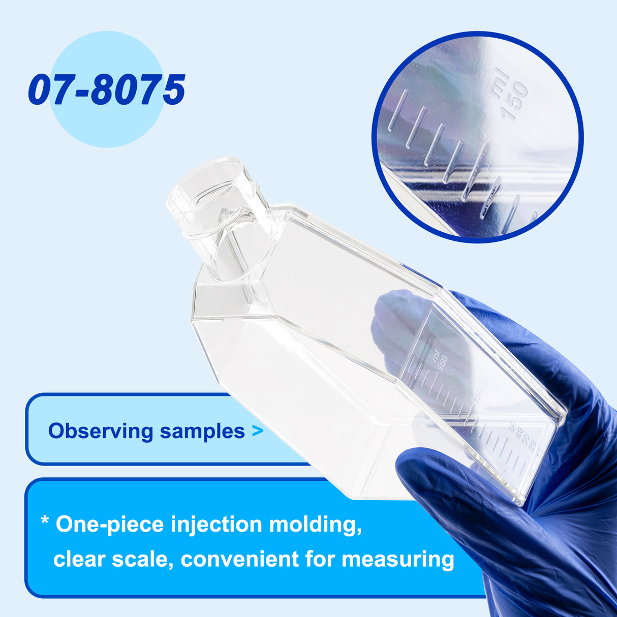 Biologix® Cell Culture Flasks 75c㎡ with Filter / Plug Caps, 250mL, 5/Pack, 100/Case