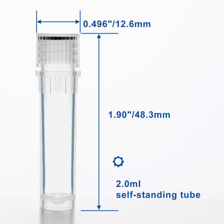 Biologix® 0.5/1.5/2.0ML Cryogenic Vials, External, 50/Bag, 500/Pack, 2000/Case