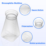Drosophila Bottles, 6oz (177ml), Square Bottom, Bulk/Tray Package, 200 Pcs/Case