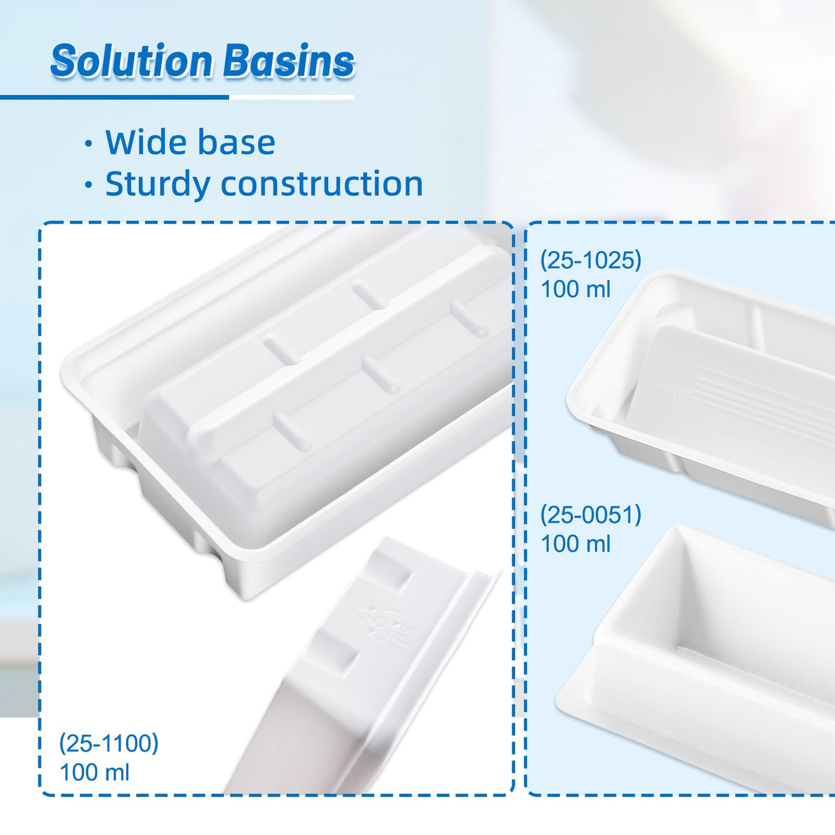 Biologix® Solution Basins-100mL (PS), Case of 50