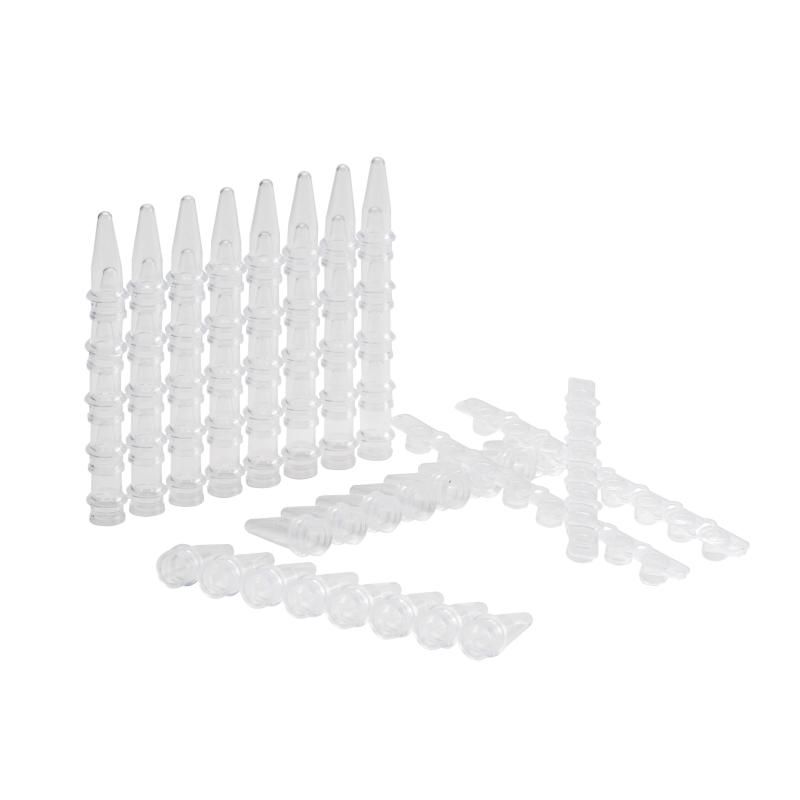 Biologix® 0.2ml-8-Strip PCR Tubes, Individual type with attached cap, flat-top Clear, 120/Unit, 10 Units/Case
