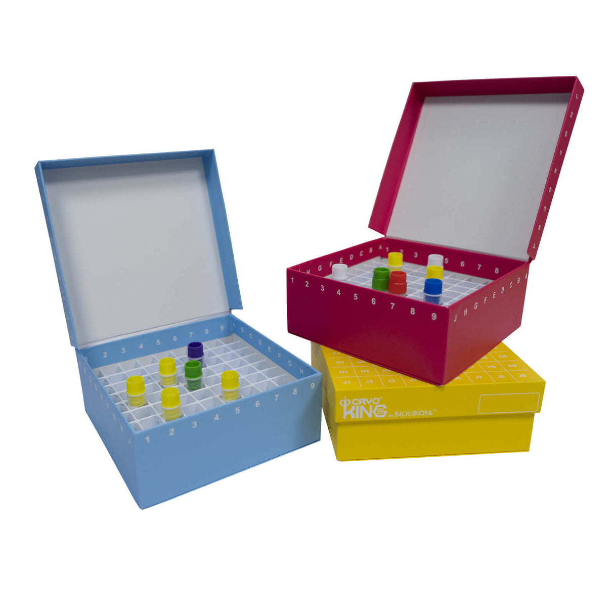 CryoKING® ID-Color™ Cardboard Freezer Boxes (81 well), 5Pcs/Pack
