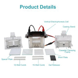 Mini Vertical Electrophoresis Apparatus, 83x73 mm Gel Area, 0.75/1/1.5 mm Thickness for SDS-PAGE & Native PAGE