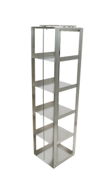 Stainless Steel Freezer Rack for Chest Freezers or LN2 Tanks for 15mL & 50mL Tube Boxes, 5 Box Capacity