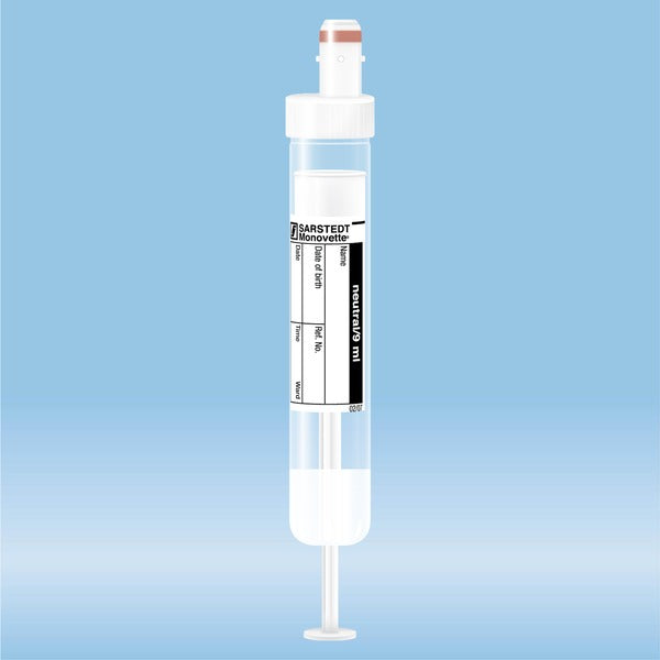 S-Monovette neutral, 9 ml, cap white,  92 x 16 mm, with paper label, 50 Piece(s)