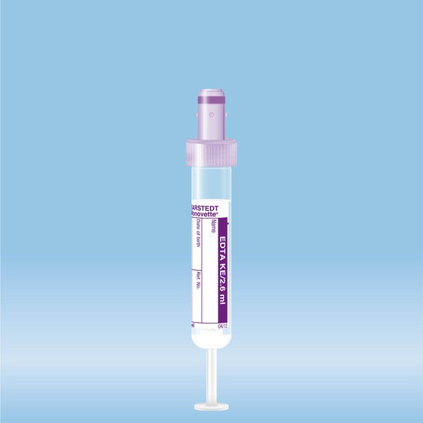 S-Monovette K3 EDTA, 2.6 ml, cap violet,  65 x 13 mm, with paper label, 50 Piece(s)