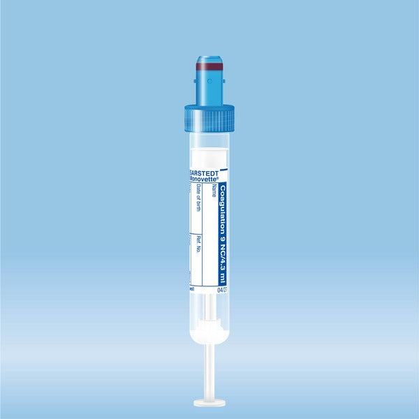 S-Monovette Citrate 3.2%, 4.3 ml, cap blue,  75 x 13 mm, with paper label, 50 Piece(s)