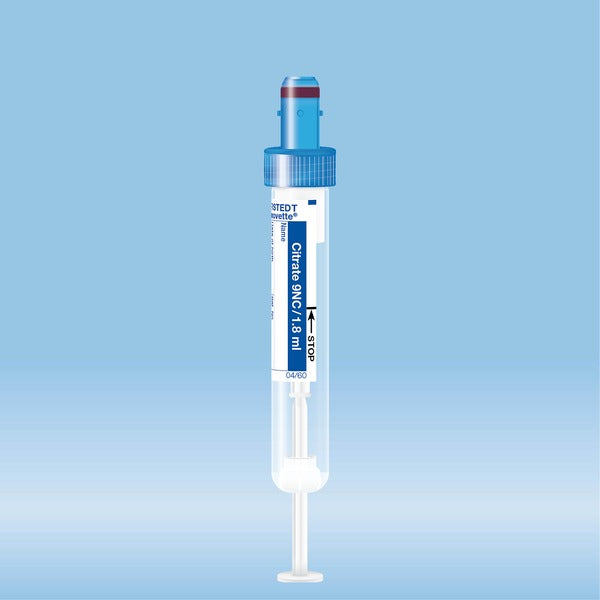 S-Monovette Citrate 3.2%, 1.8 ml, cap blue,  75 x 13 mm, with paper label, 50 Piece(s)