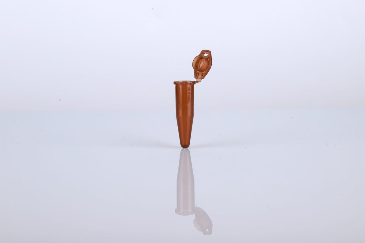 NEST 0.6 mL and 1.5 mL Microcentrifuge Tube, Amber Color, Conical, Lock Cap, Sterile. 50/bag