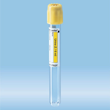 V-Monovette,Urine, 6 ml, cap yellow,  100 x 13 mm, 50 piece(s)/bag, 50 Piece(s)