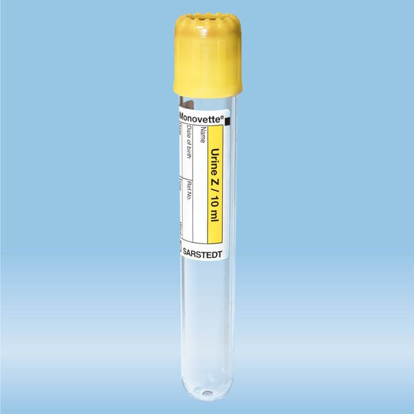 V-Monovette, Urine, 10 ml, cap yellow,  100 x 15 mm, 50 piece(s)/bag, 50 Piece(s)