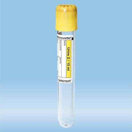 V-Monovette, Urine, 10 ml, cap yellow,  100 x 15 mm, 50 piece(s)/bag, 50 Piece(s)