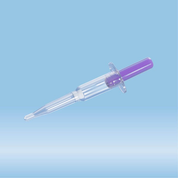 Minivette POCT K3 EDTA, 100 ¬µl, plunger violet, colour code ISO, 200 piece(s)/bag, 200 Piece(s)