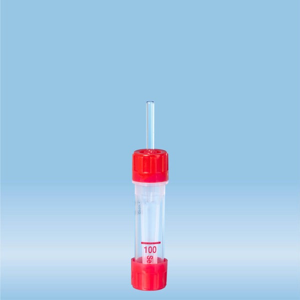 Microvette 100 Serum, 100 ¬µl, cap red, flat base, 100 Piece(s)