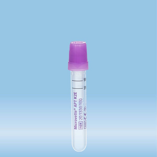 Microvette APT 500 K2E, 500 ¬µl, cap violet, cap, round base, 100 Piece(s)