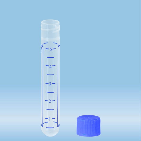  5 ml,  75 x 13 mm, round base, PP, cap enclosed, 1000 Piece(s)