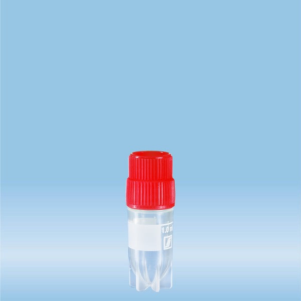 CryoPure tubes, 1.2 ml, QuickSeal screw cap, red, 500 Piece(s)
