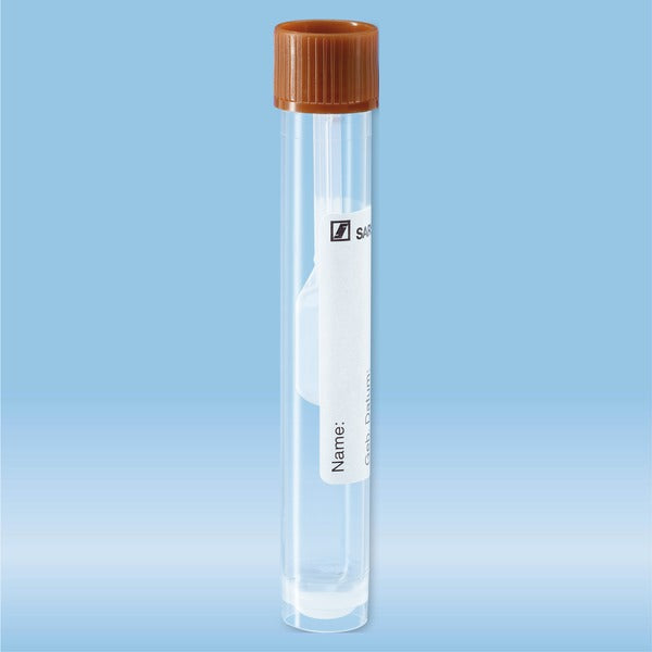 Faeces tube, with spoon, screw cap,  101 x 16.5 mm, transparent, 250 Piece(s)