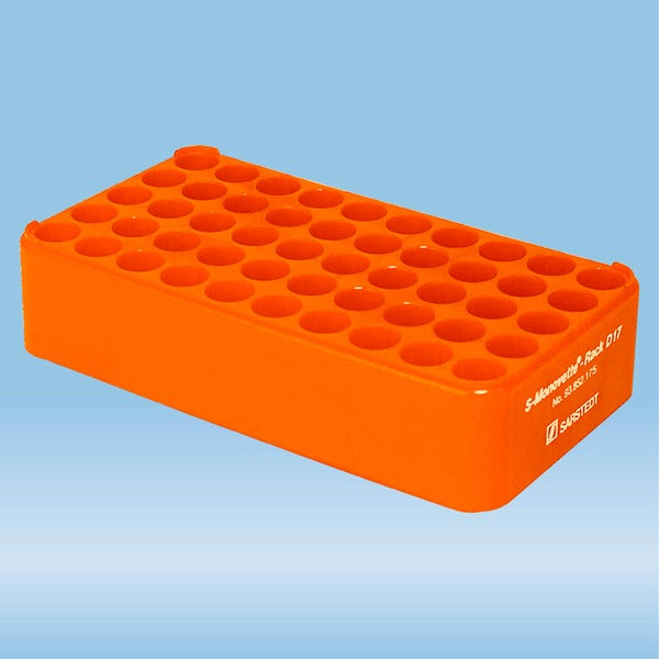 S-Monovette rack D17,  opening: 17 mm, 5 x 10, orange, 1 Piece(s)