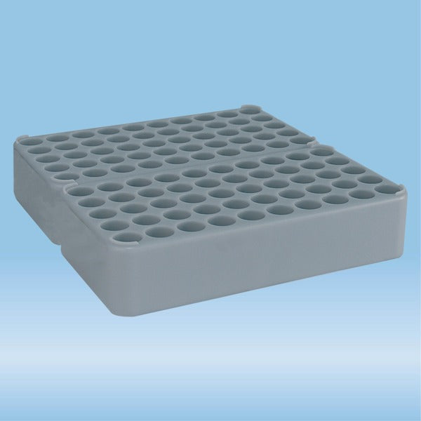 Double block rack D17,  opening: 17 mm, 10 x 10, grey, 1 Piece(s)