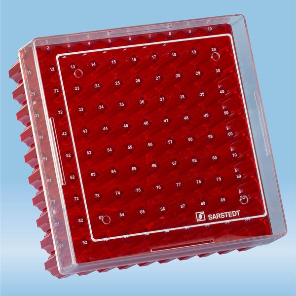 Cryobox, 132 x 132 x 53 mm, format: 10 x 10, for 100 collection tubes, 5 Piece(s)