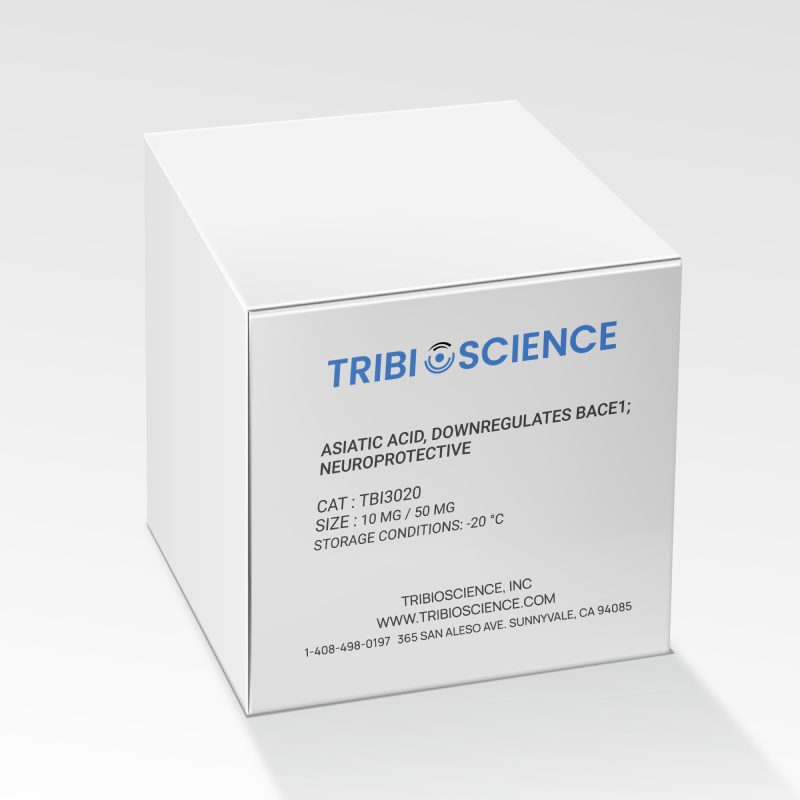 Asiatic acid, Downregulates BACE1; Neuroprotective (TBI3020)